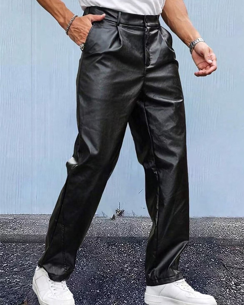 Men's Trousers Casual Pants Lederhosen Pocket Plain Comfort Outdoor Daily Fashion Casual Black Micro-elastic 2025 - $27.99 –P1