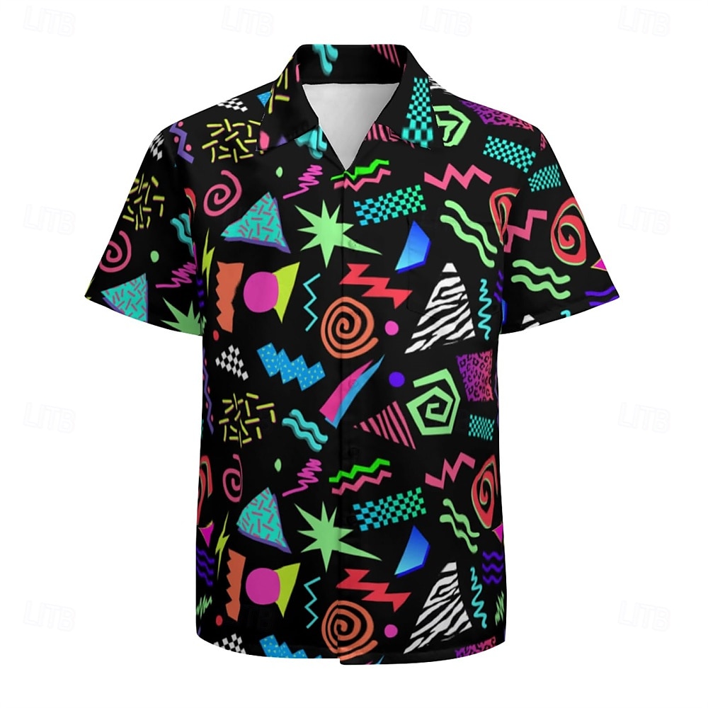 Retro Vintage 1980s Shirt Aloha Shirt Hippie Psychedelic Men's Vacation Party Pride Parade Adults' Shirt 2025 - GBP £14 –P3