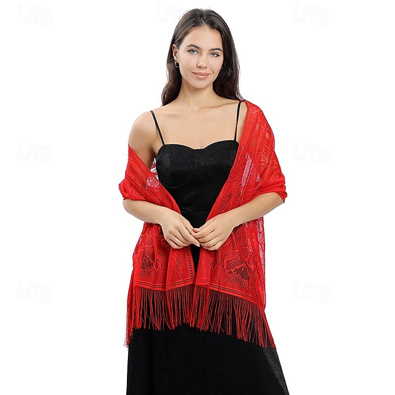 Spitzenblumenschal Braut Hochzeitskleid Abendkleid Cheongsam Tanzparty Bankettschal 2025 - $18.99 –P6