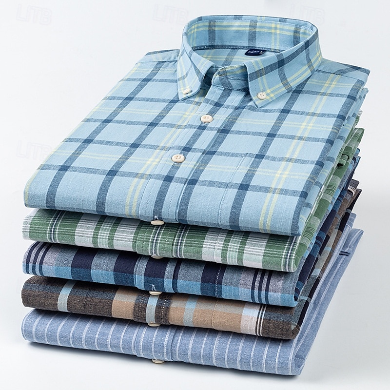 Per uomo Camicia Camicie Camicia con bottoni Banda Matrimonio Feste Blu chiaro Blu reale Blu Marrone Manica lunga Bavero Primavera Autunno Abbigliamento del 2025 a $36.99 –P1