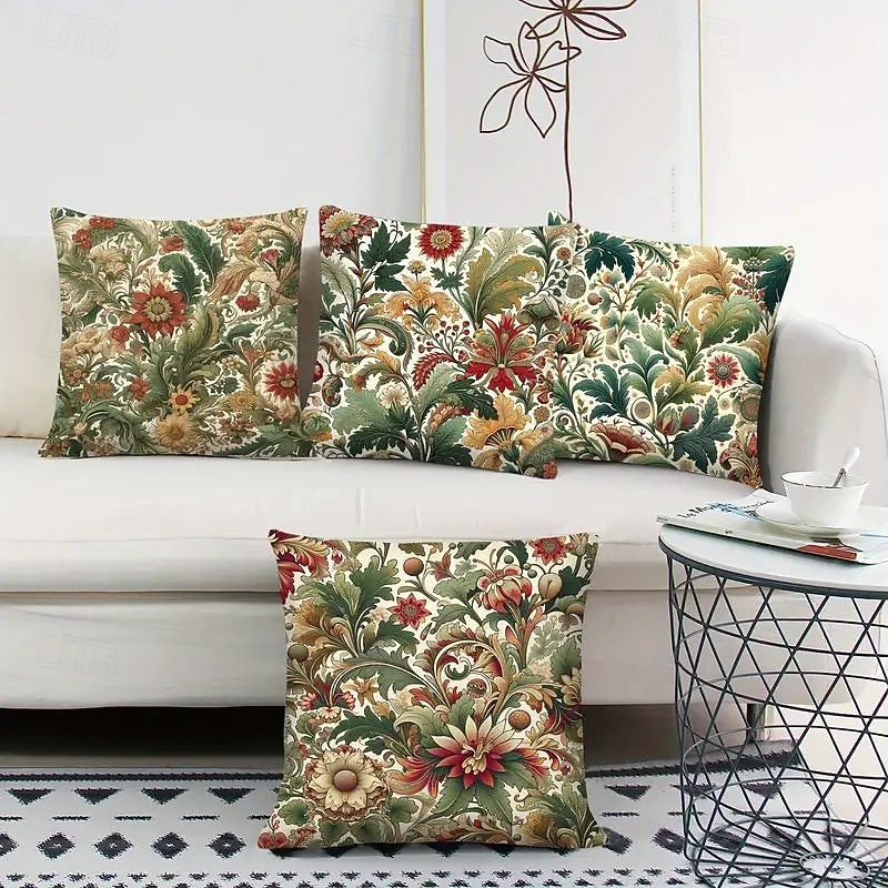 Floral Decorative Toss Pillows Cover 4PC Soft Square Couch Cushion Case Pillowcase for Farmhouse Bedroom Livingroom Sofa Chair 2026 - $20.99 –P4