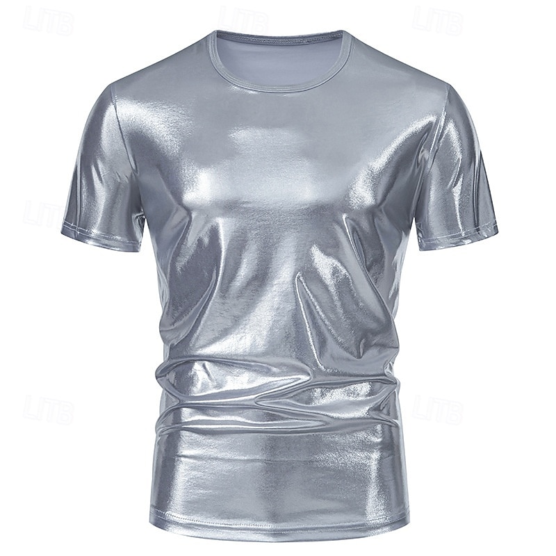 Men's Tee Short Sleeve Shirt Tee Top Short Sleeve Crew Neck Spring & Fall Plain Fashion Designer Sexy Vacation Street Going out Silver Green Red Top Tee for Men 2025 - $21.99 –P10