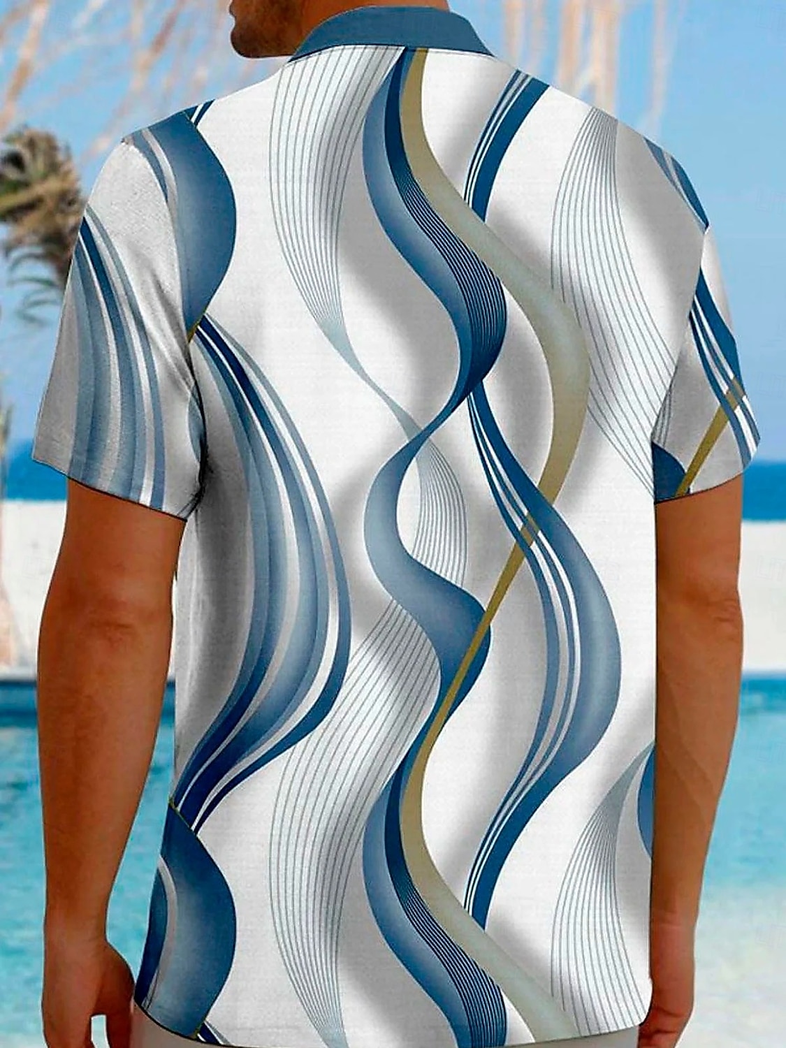 Per uomo 3D Print Geometrico Linea Camicia Camicia con bottoni Manica corta Moda Casual Da mare Per eventi Abbigliamento mare Estate Autunno Collo ripiegabile Stampa 3D camicie con colletto Una tasca del 2025 a $23.99 –P2