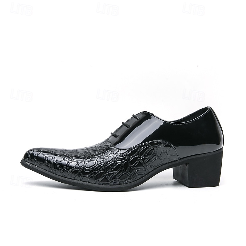 Herre Oxfords PU Lær Pustende Bekvem Sklisikker Spenne Svart Blå Gull Høst Vinter 2026 - $59.99 –P5