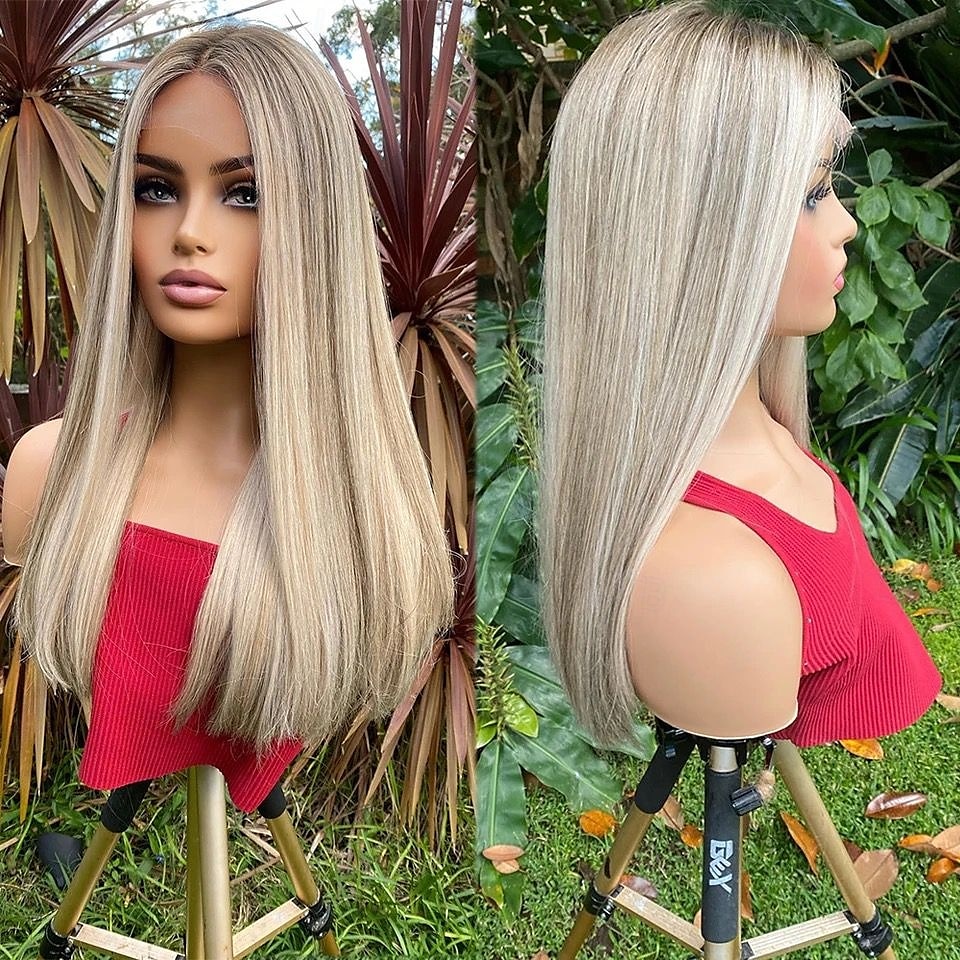 100 % unbehandeltes Remy-Menschenhaar, aschblonde Perücke mit Ombre-Highlights, ohne Klebstoff, 5 x 5 Verschluss, Perücken mit glattem Knochen, 13 x 4 Lace-Front-Perücke mit vorgezupftem Babyhaar für 2025 - $232.39 –P5