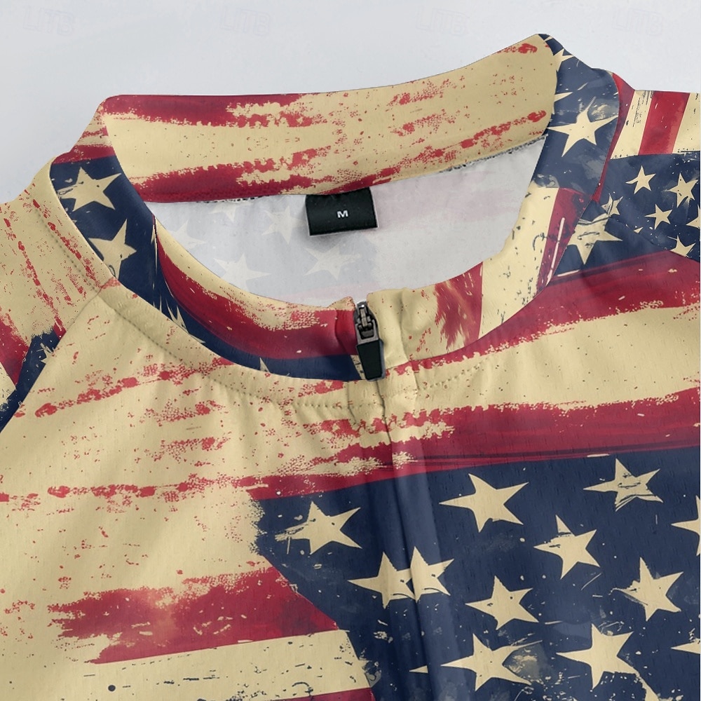 America's 250th Anniversary Independence Day Men's Cycling Jersey National Flag Short Sleeve Bike Tee Tshirt Jersey with 3 Rear Pockets Mountain Bike MTB Quick Dry Anatomic Design Wicking Breathable 2026 - $25.99 –P15