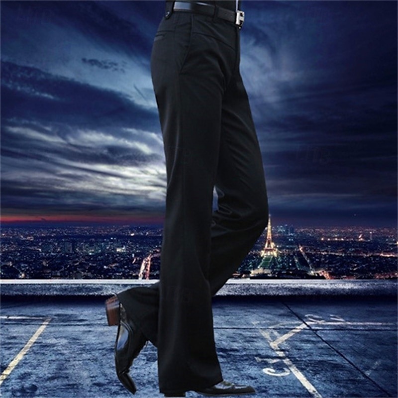 Homens Social Calças chinês Botões Bolsos Tecido Conforto Formal Festa Trabalho Moda Estilo Clássico Preto Azul Marinha Micro-Elástica de 2025 por $33.99 –P3