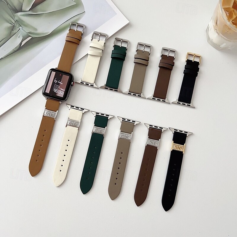Solo loop Kompatibel med Apple Watch-klokkereim 38mm 40mm 41mm 42mm 44mm 45mm 49mm Justerbar PU-lær Erstatningsklokkerem til iwatch Ultra 2 Series 9 8 7 SE 6 5 4 3 2 1 2025 - $23.99 –P1