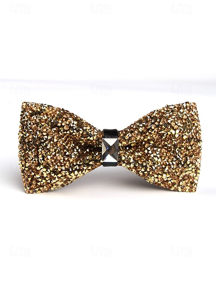 rhinestone sløyfe for menn – elegant formell tilbehør med krystalldetaljer, perfekt for bryllup, fester og spesielle anledninger 2025 - $14.99 –P4