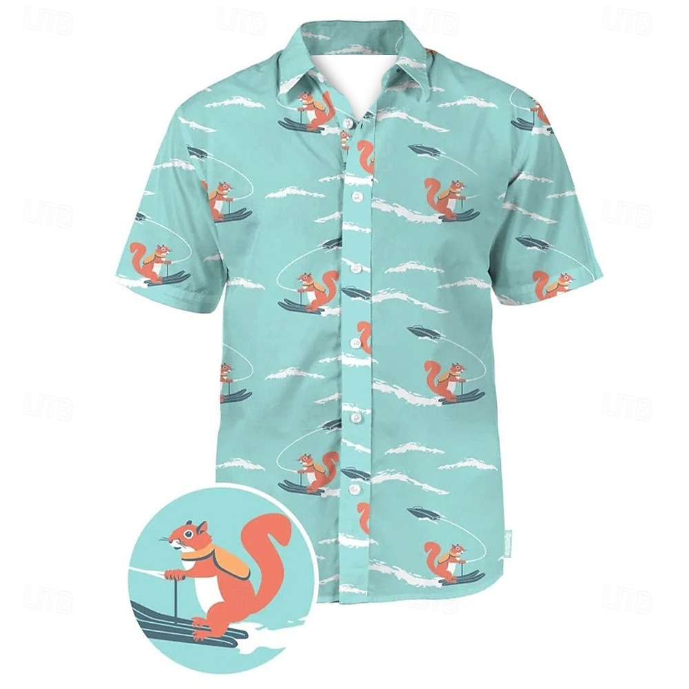 Men's Animal Duck Shirt Summer Hawaiian Shirt Aloha Shirt Short Sleeves Shirt Turndown Fashion Designer Casual Outdoor Street Casual Black Yellow Red 3D Print S M L 2025 - $24.99 –P15