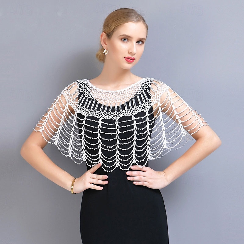 1920-tallet kvinner sjal wraps paljett perler brudesjal flapper aftenkappe 2025 - $26.99 –P7