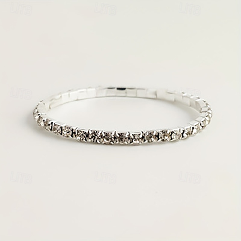 Pulsera de diamantes de imitación de lujo con capas, bendecida y afortunada, joyería de plata para regalo de boda, fiesta de graduación 2025 - $13.49 –P2