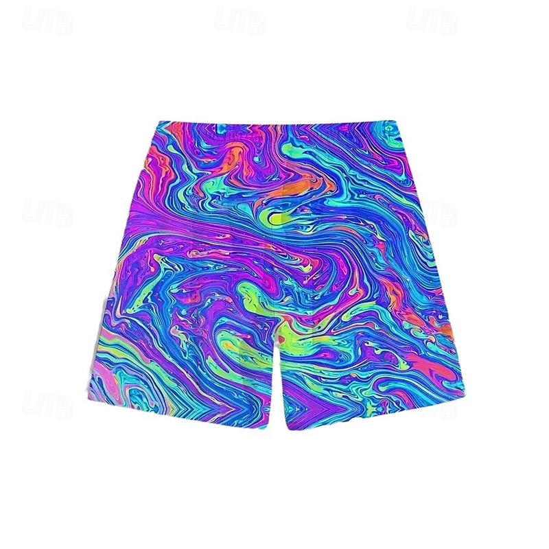 Per uomo Boxer da mare Pantaloncini da mare Tessuto elasticizzato a 4 vie Boxer da surf Pantaloni A cordoncino Con tasche Nuoto Surf Spiaggia Sport acquatici Con stampe Estate Primavera del 2025 a $12.99 –P3