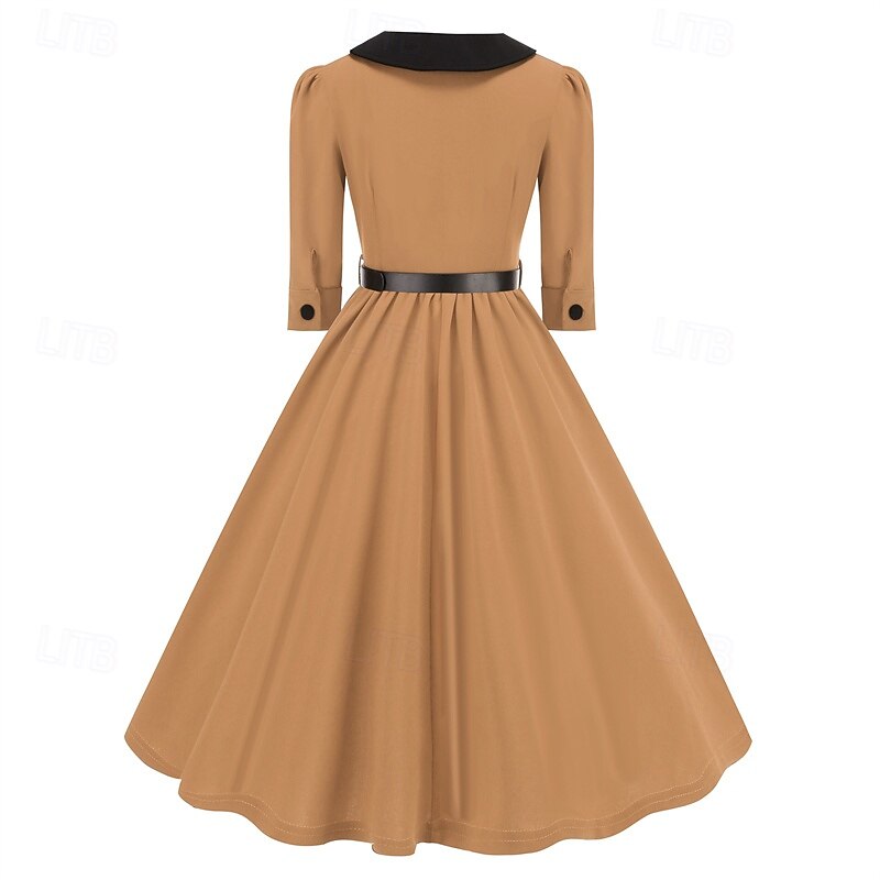 Retro / vintage 1950-tallet Cocktail Kjole Kjoler A-linje Kostyme Dame Karneval Nytt År Maskerade Fritid / hverdag Utdrikningslag Voksne Kjole 2026 - $31.99 –P9