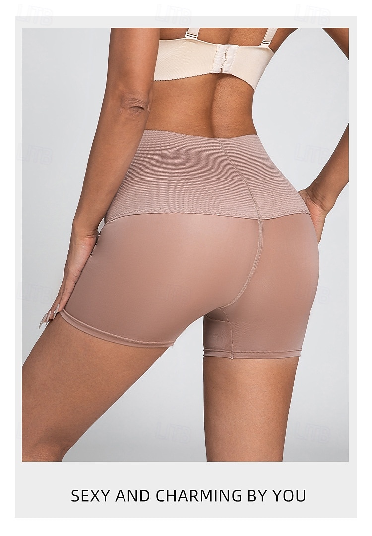 Dam Pojkshorts och kalsong Sömlös Formande trosa 1 st. Underkläder Enkel Klassisk Ren färg Hög midja Plusstorlekar Små Könsneutral Svart Brun S M L 2025 - $10.99 –P15