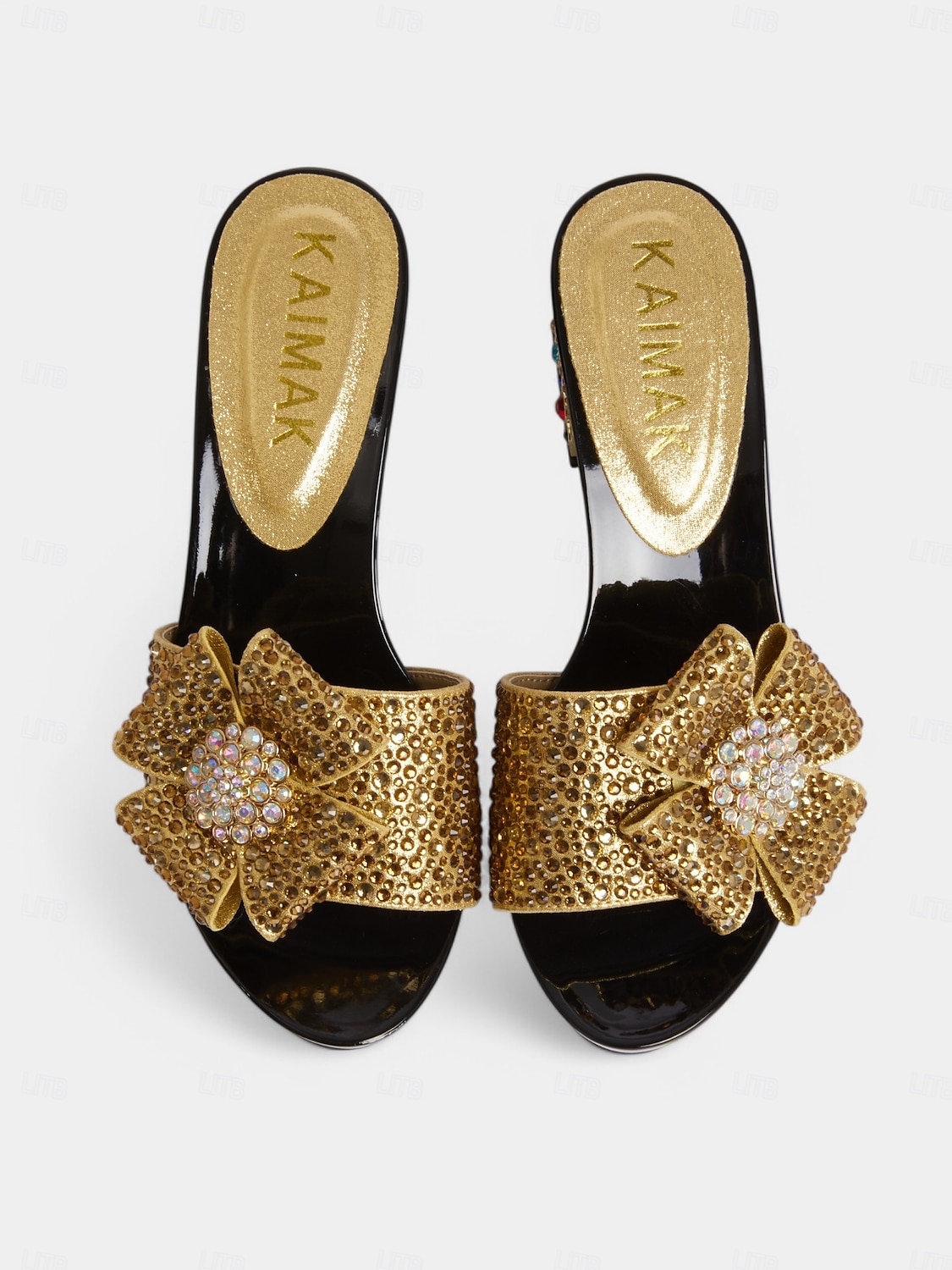 sandales à talons hauts avec nœud en strass scintillant et pochette assortie – chaussures glamour pour mariages, fêtes et événements officiels de 2025 ? $109.99 –P2