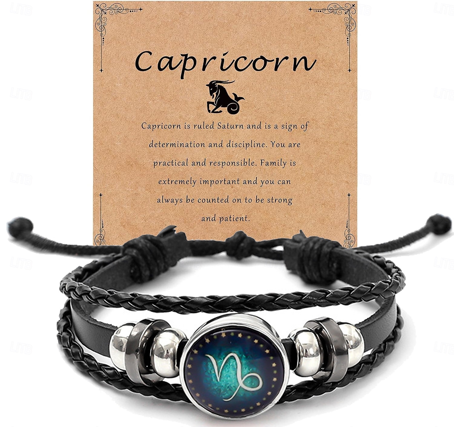 multilayer constellation zodiac läder armband handgjorda vävda stjärntecken wrap armband armband för kvinnor män smycken födelsedagspresent 2025 - $14.99 –P16