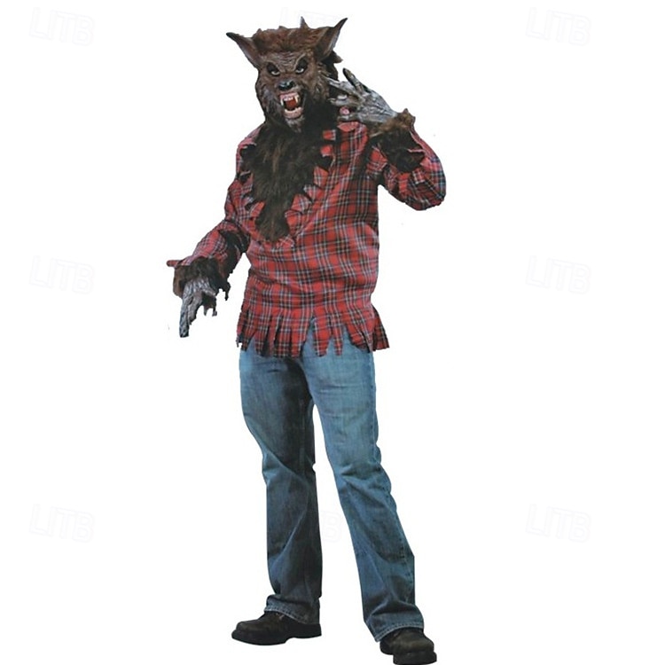 Vlkodlak předvečer Všech svatých Cosplay kostým cosplay Dospělé Pánské předvečer Všech svatých Plesová maškaráda Párty loučení se svobodou nevěsty Jednoduché Halloweenské kostýmy Oblékněte se 2025 - $55.99 –P2