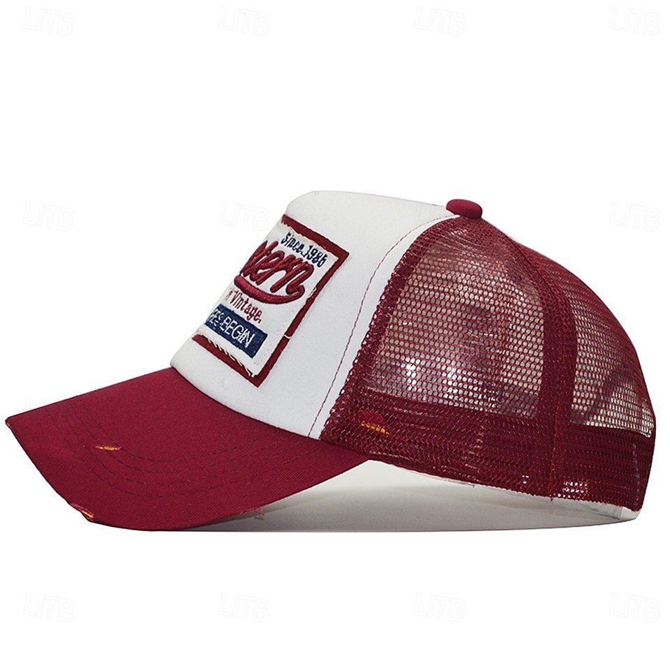 Men's Baseball Cap Sun Hat Trucker Hat Mesh Cap Black Yellow Cotton Adjustable Fashion Daily Wear Festival Letter Embroidery Casual / Daily 2025 - $7.99 –P3