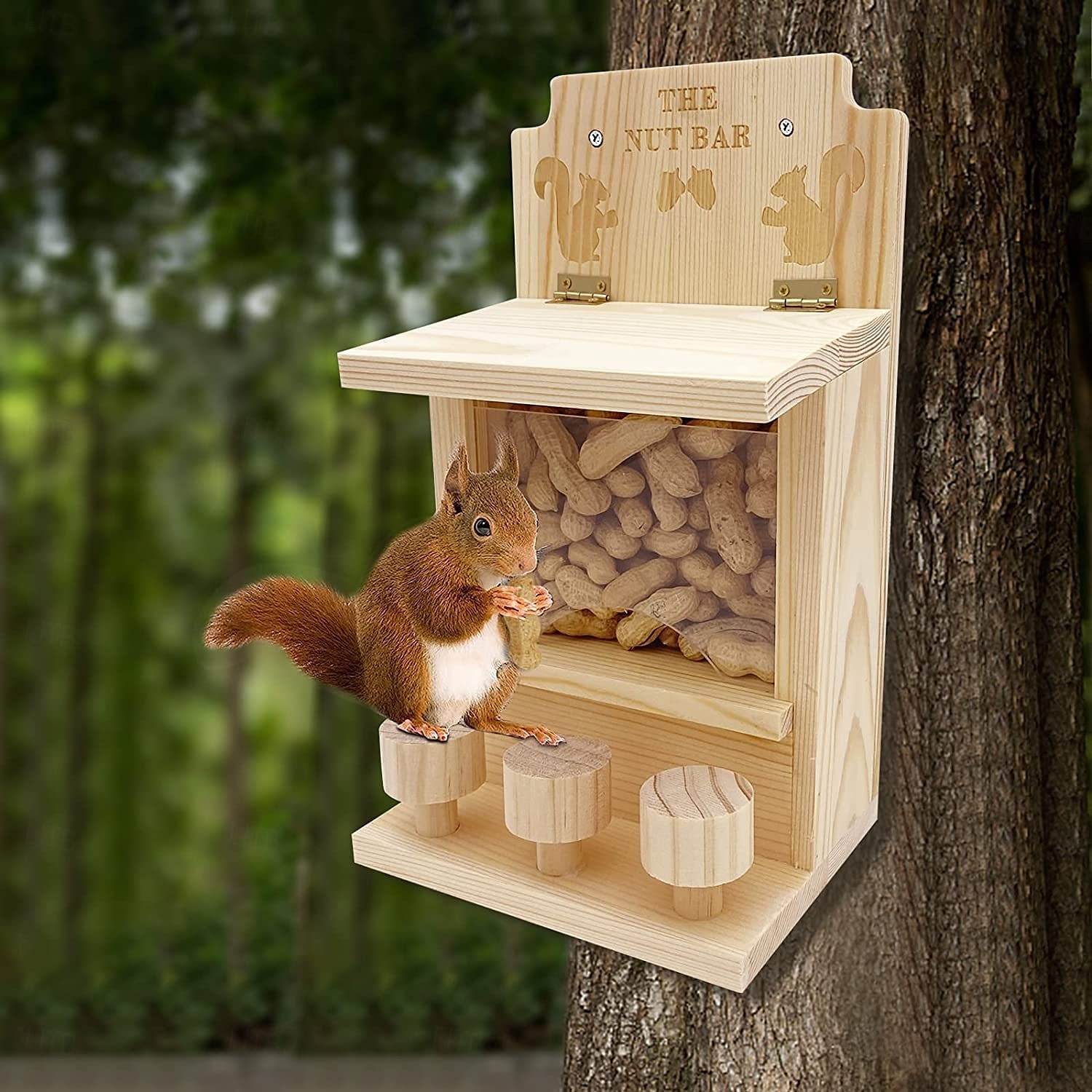 Squirrel Feeders for Outside Wooden Squirrel Window Feeder Nut Bar Squirrel Feeder Versatile Chipmunk Feeder Squirrel Feeding House for Windowsill Balcony 2025 - $20.99 –P4