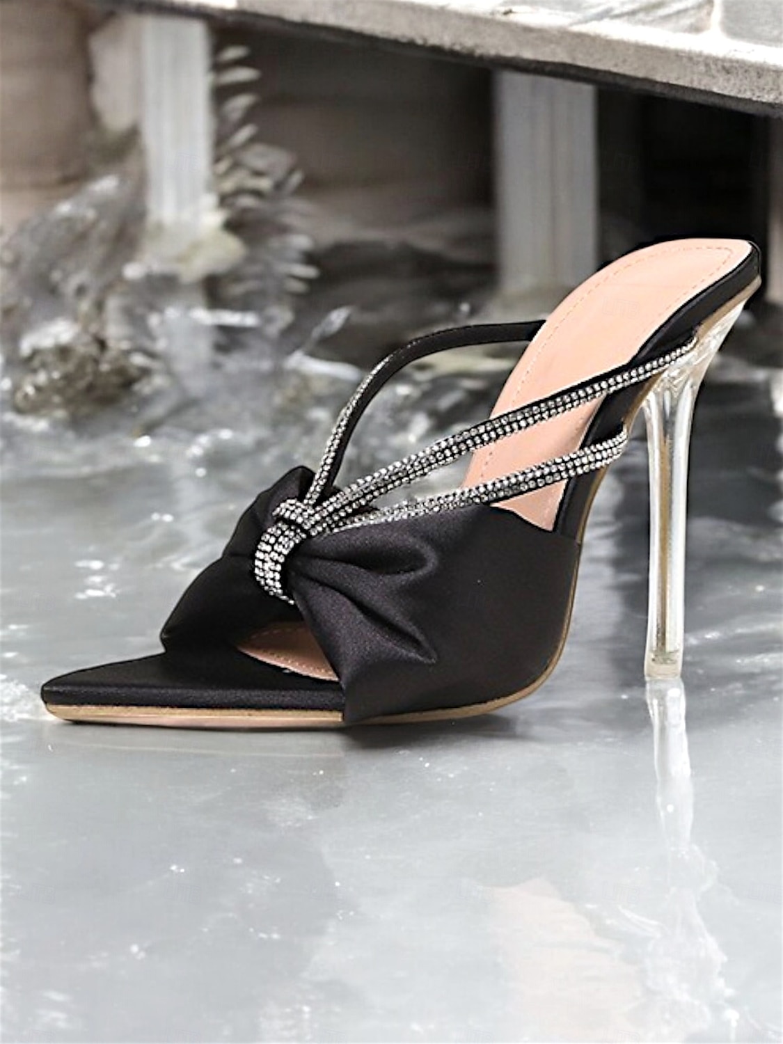 sandale de damă cu toc cu fundă, din satin, din satin, roz aprins – pantofi stiletto cu vârf ascuțit, glamour, pentru ținute de petrecere și de seară 2026 - $46.99 –P3