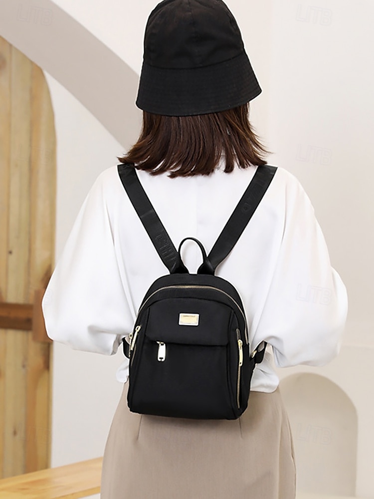 rucsac mic de damă, rezistent la apă, cu buzunare multiple – geantă de umăr ușoară și elegantă pentru călătorii, școală și utilizare zilnică ocazională negru galben roz 2025 - $21.99 -P3