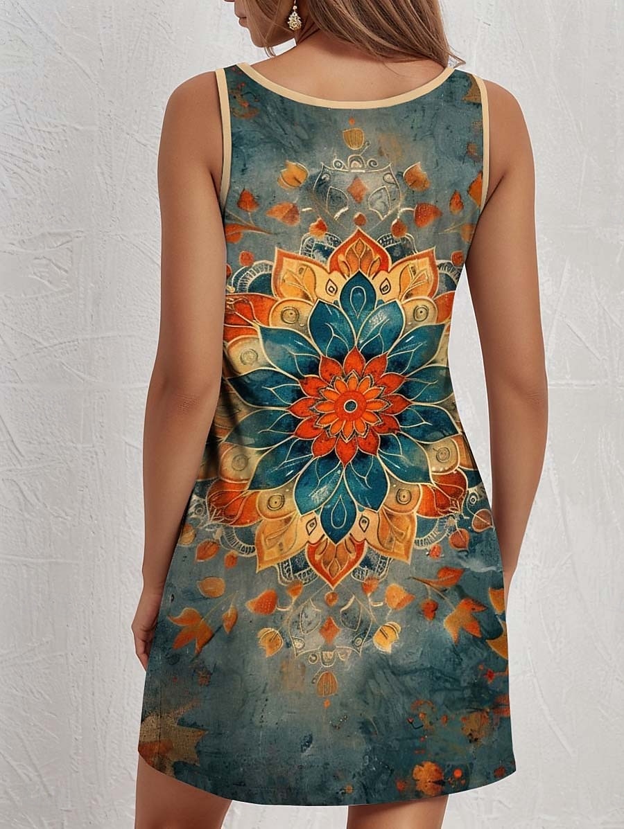 Pentru femei Rochie Mini Rochie A line Rochie de vară Rochie cu umeri Vacanță Casual Zilnic Potrivire Largă Grafic Geometric Fără manșon În U Trifoi Vară 2025 - $21.99 –P2