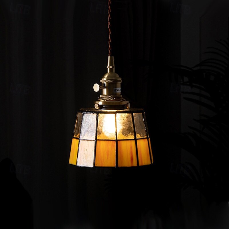 lampada a sospensione in vetro di metà secolo con uno stile retrò americano per comodini corridoi corridoi 110-240v del 2025 a $101.99 –P6