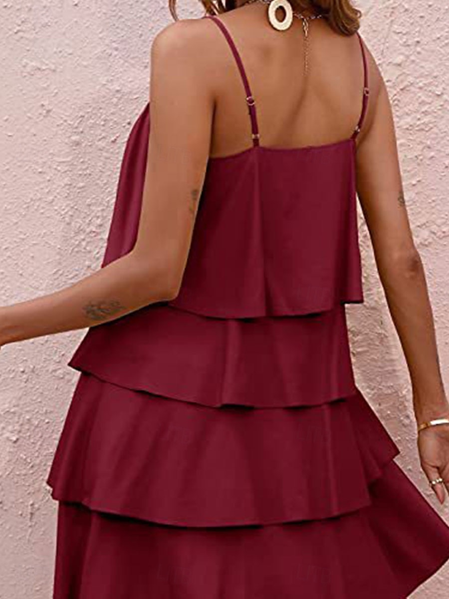 Women's Mini Dress Casual Dress Slip Dress Basic Casual Vacation Casual Daily Regular Fit Plain Sleeveless Strap Black White Yellow Pink Summer Spring 2025 - $27.99 –P2