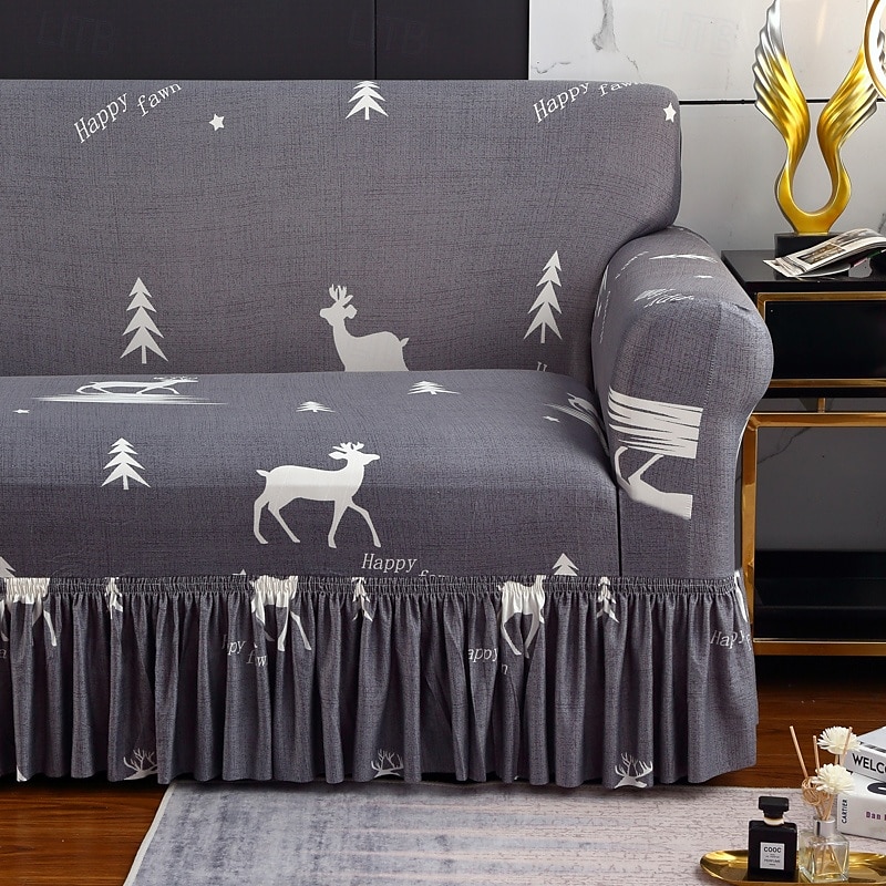 1 Pc Stretch Sofa Slipcover Sofa Cover With Skirt Printed Couch Cover Furniture Protector for Bedroom Living Room Home Decor 2025 - $41.99 –P6