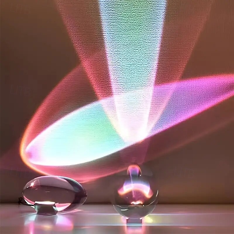 مصباح زخرفي كريستالي led مزود بمنفذ USB مصباح ليلي مزود بقوس قزح وغروب الشمس وإضاءة ملونة RGB لتزيين الغرفة هدية فريدة للأصدقاء 2025 - $50.99 –P8