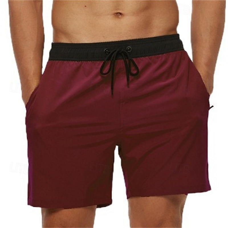 Men's Active Shorts Sweat Shorts Shorts Summer Shorts Pocket Drawstring Elastic Waist Plain Comfort Short Sports Outdoor Daily Going out Fashion Casual Lake blue Wine Micro-elastic 2026 - $12.49 –P5
