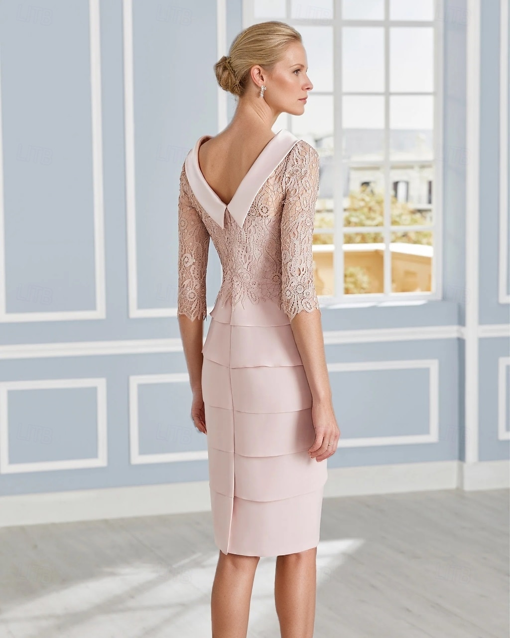 Ruha Anyósnak Formális Esküvői Vendég Elegáns Vintage Ékszer Nyakú Tea Hosszú Chiffon 3/4 Hosszú Ujjú Csipke Gyöngyökkel Réteg Rue a Versenynapra 2025 - $152.99 –P2
