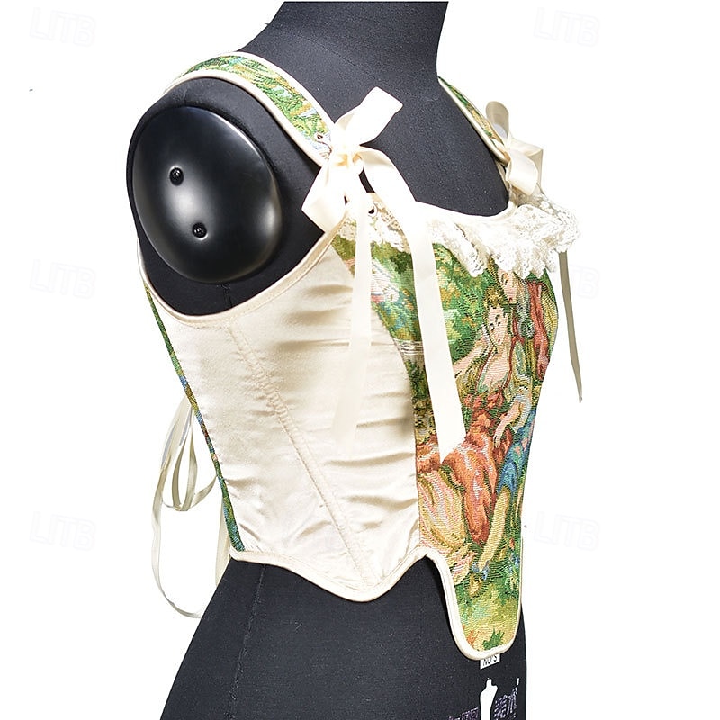 Retró Középkori Reneszánsz Fűző Prsluk Bustier Jacquardszövet Olajfestmény Jelmez Női Kelta Fantasy királyi Mindszentek napja Farsang Parti Alkalmi / Napi LARP Felnőttek Fűző 2025 - $40.99 –P5