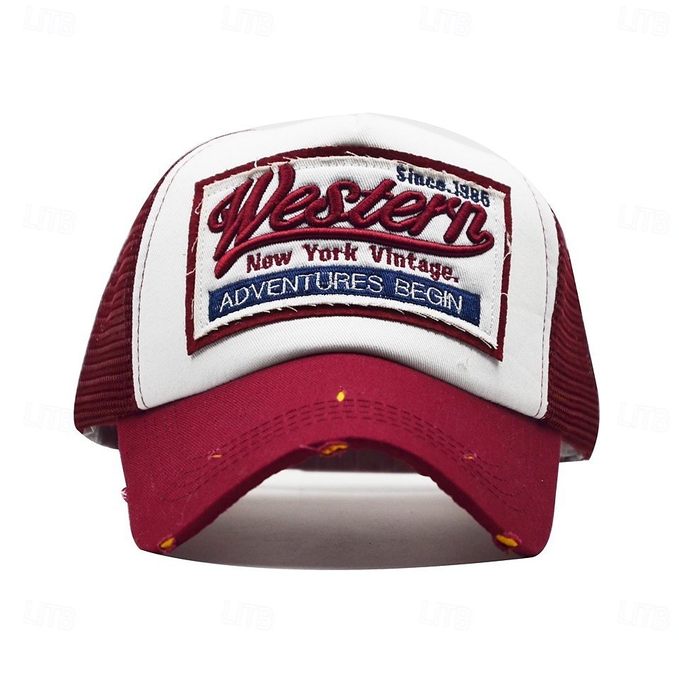 Men's Baseball Cap Sun Hat Trucker Hat Mesh Cap Black Yellow Cotton Adjustable Fashion Daily Wear Festival Letter Embroidery Casual / Daily 2025 - $7.99 –P1