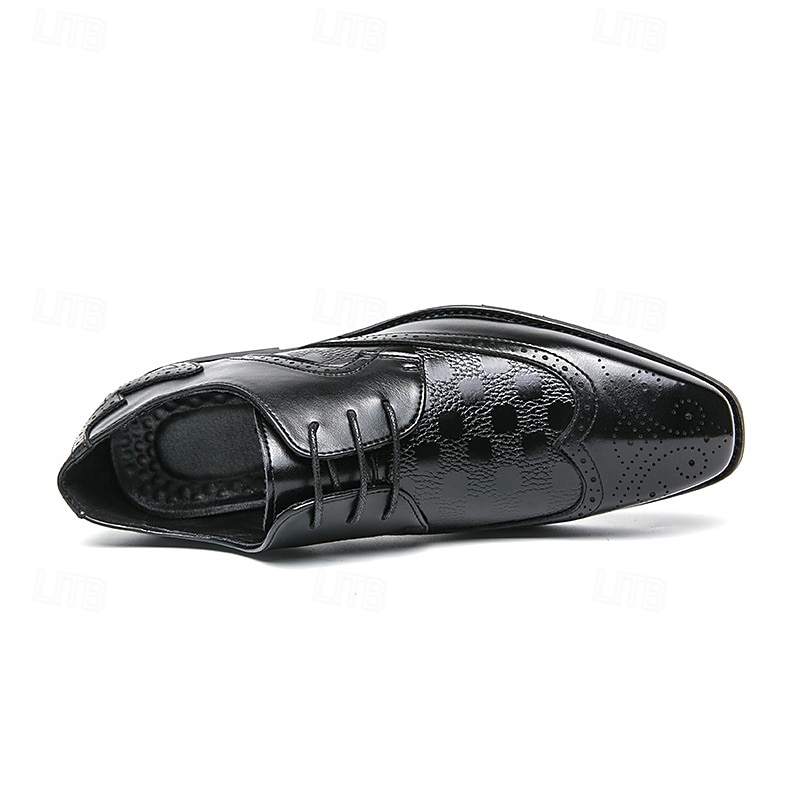 Férfi Derby PU Bőr Légáteresztő Kényelmes Csúszásmentes Fűzős Fekete Kék Ősz Tél 2025 - $46.99 –P6