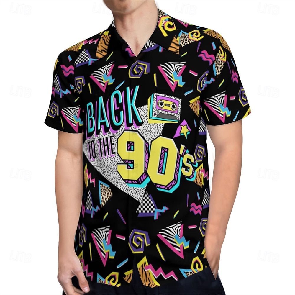 Retró 1980-as évek Ing Aloha ing Diszkó Mértani Férfi Vakáció Parti Pride Parade Felnőttek Ing 2025 - $20.99 –P9