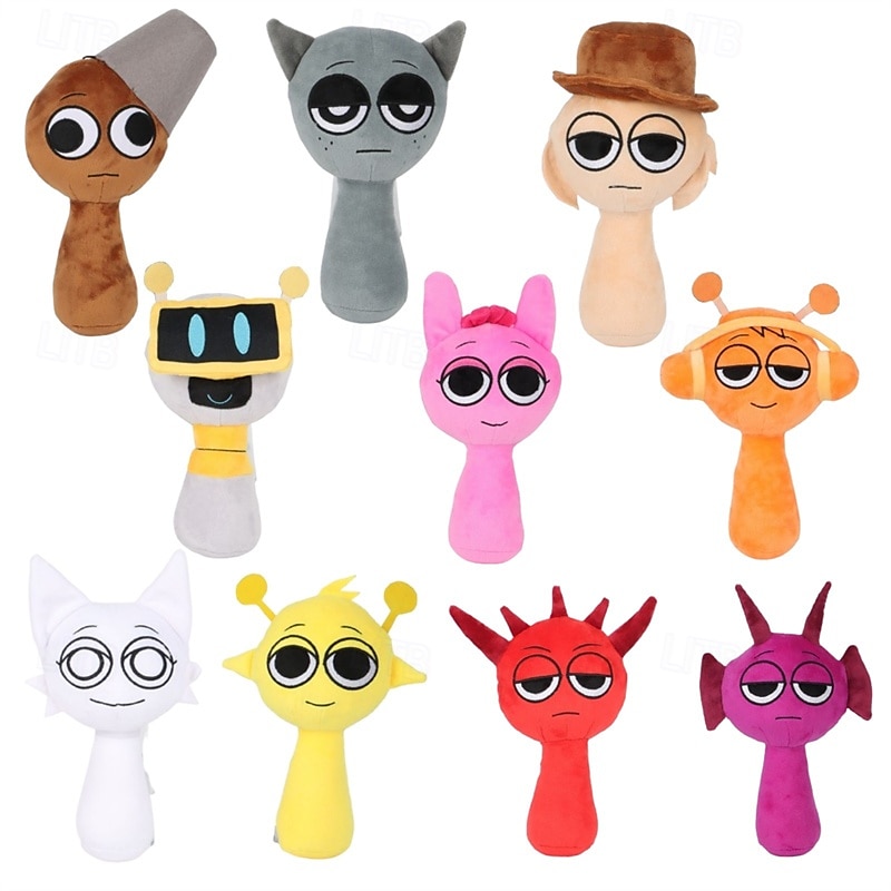 קטיפה sprunki sprunky wenda וקטיפה אפורה קטיפה רכה ומהנה בובות צעצועים ממולאים למעריצים ולחברים יום הולדת 2025 - $20.99 –P1