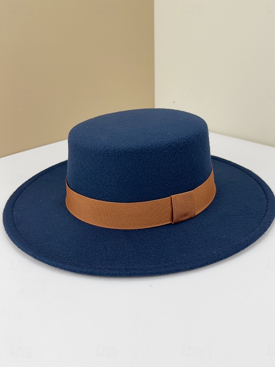 Καπέλα Πολυεστέρας Καπέλο Fedora Γάμου Επίσημο Vintage με Κορδέλα Δέσιμο Κεφαλόδεσμος Καπέλα Φόρεμα Ημέρας Αγώνα 2026 - $17.49 –P4