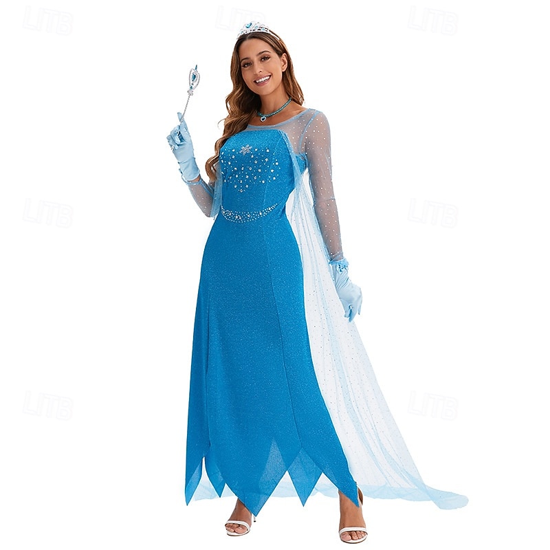 Maskerade Prinzessin Schneekönigin Eisig Halloween Erwachsene Damen Weihnachten Halloween Karneval Halloween Verkleiden 2026 - $60.99 –P1