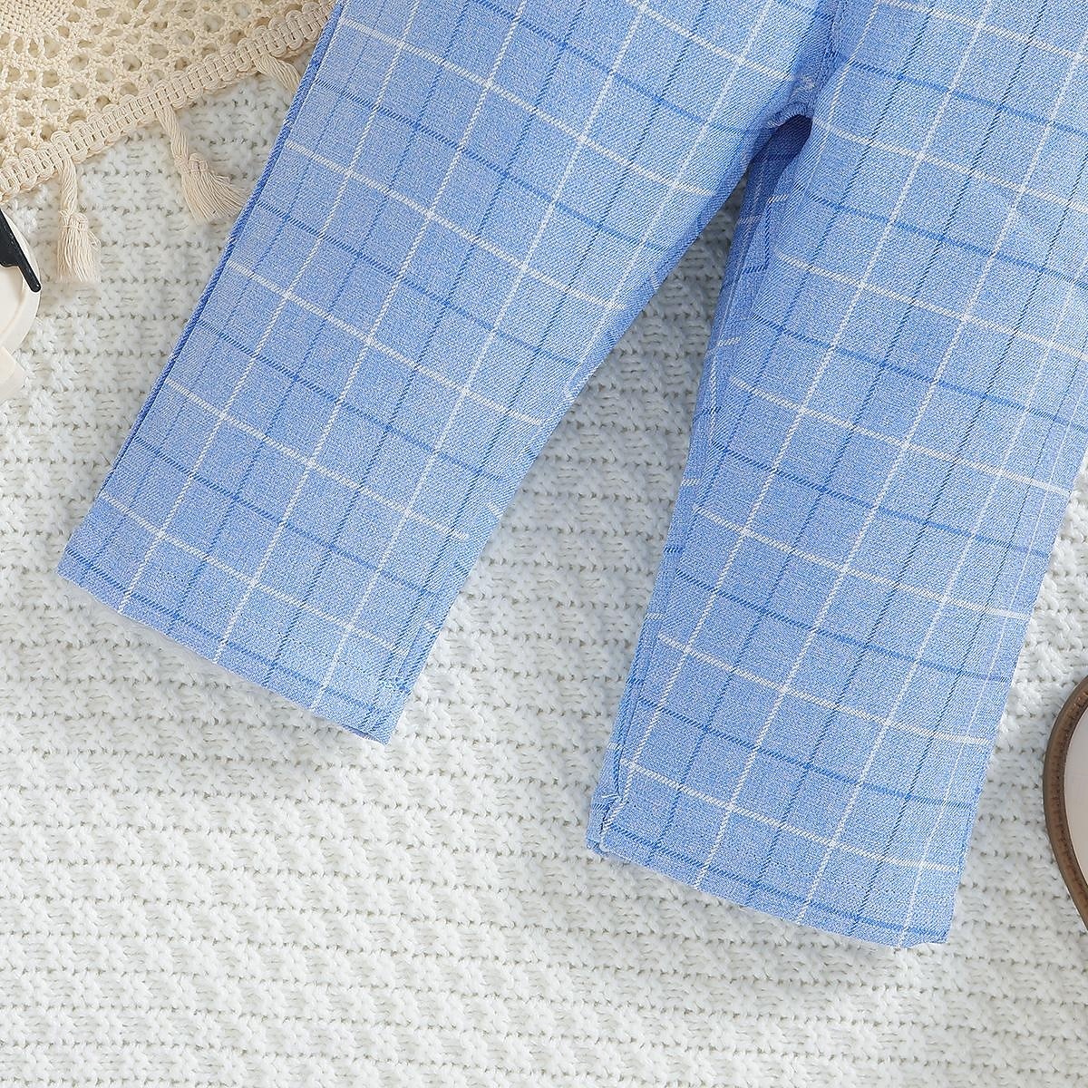 3 osainen Sormuspojan puku Poikien Lapset Taapero Paita ja housut Koulu Muodollinen Vuosipäivä Muoti Lempeä Skottiruutukuvio V kaula-aukko Valkoinen Puuvilla 2025 - $26.99 –P6