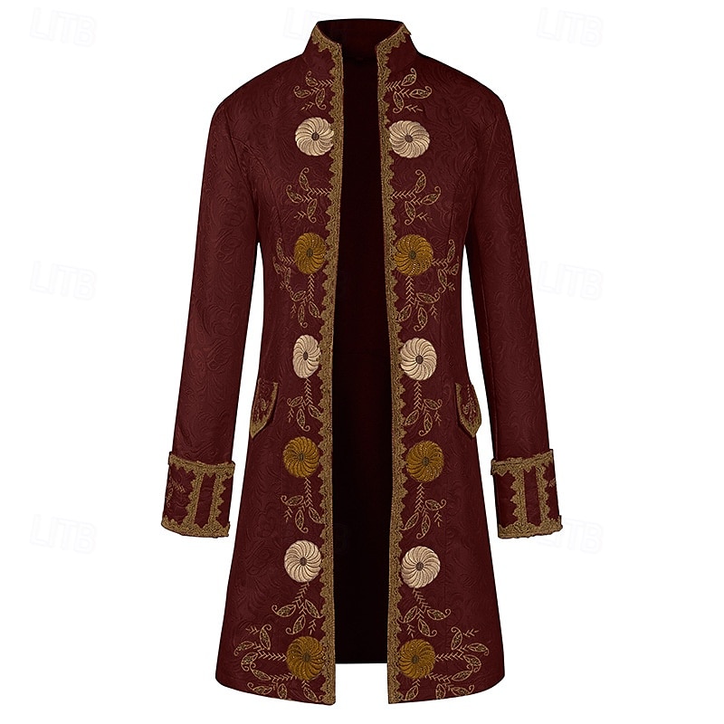 Retro Vintage Punk e gótico Medieval Casaco Traje Cosplay Smoking Vampiros Cavalheiro Homens Pirata Real Steampunk Dia Das Bruxas Carnaval Baile de Máscaras Festa / Eventos Adulto Casaco de 2025 por $57.99 –P7