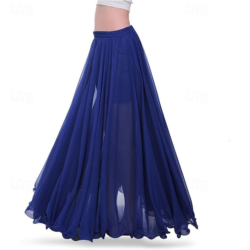 Chiffon Belly Dance Skirt for Women Belly Dancing Costume Outfit Tribal Maxi Full Skirts Solid Color Skirt Voile 2026 - $49.99 –P13