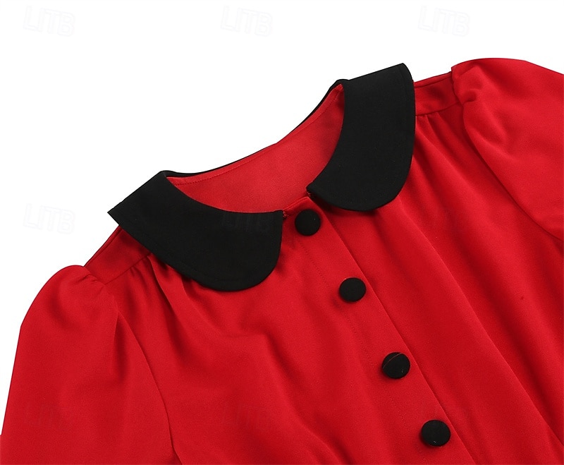 Retro / vintage 1950-tallet Cocktail Kjole Kjoler A-linje Kostyme Dame Karneval Nytt År Maskerade Fritid / hverdag Utdrikningslag Voksne Kjole 2026 - $31.99 –P4