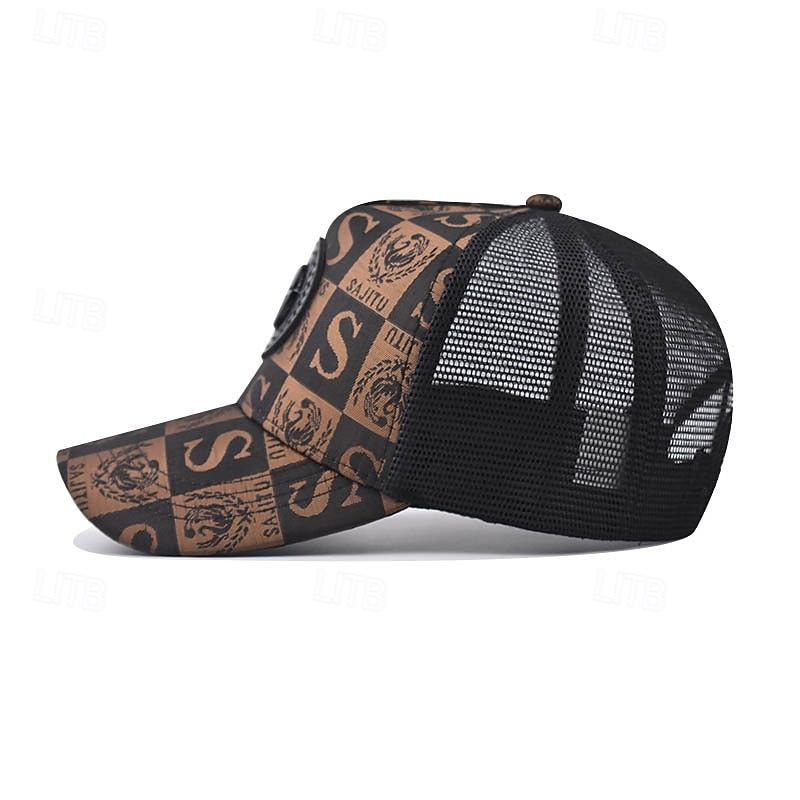 Men's Baseball Cap Sun Hat Trucker Hat Mesh Cap Black Golden Poly / Cotton Blend Adjustable Fashion Daily Wear Festival Letter Printed Letters Casual / Daily 2025 - $7.99 –P3