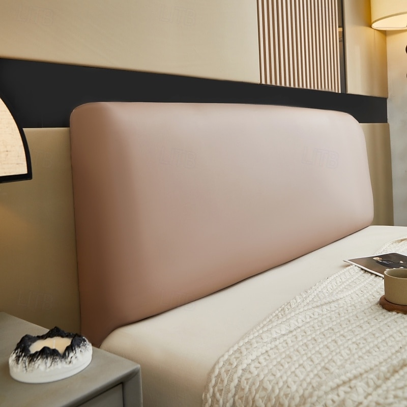 Capa de cabeceira de couro artificial pu à prova d'água, capa elástica para hotel, casa, cama com tudo incluso, proteção contra poeira, cabeceira de 2025 por $30.99 –P10