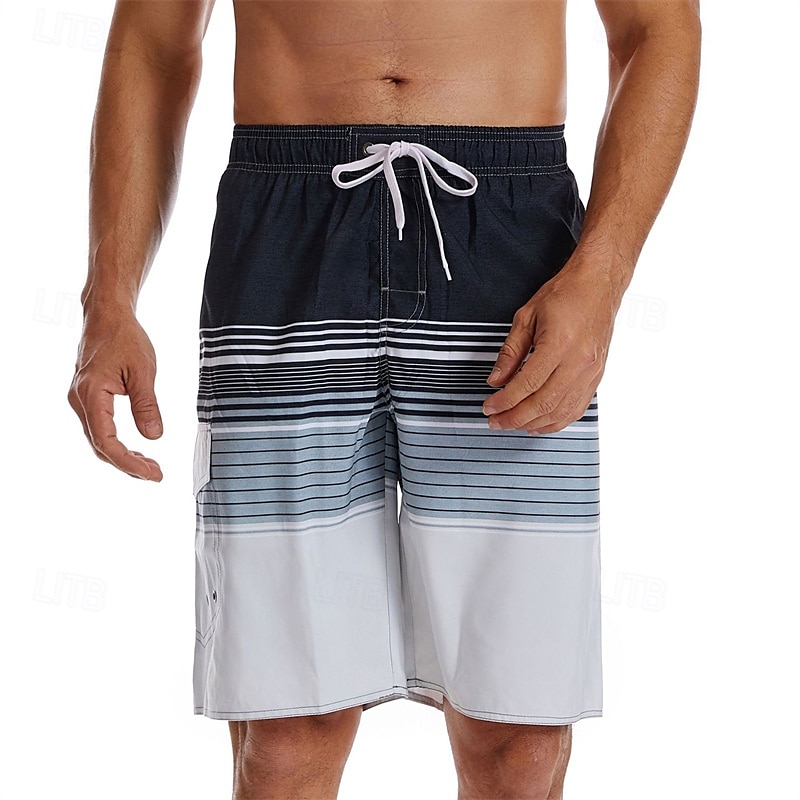 Per uomo Boxer da surf Pantaloncini da mare Boxer da mare con fodera in rete Vita elastica Strisce sfumate Comfort Asciugatura rapida Breve Per eventi Spiaggia Fine settimana Di tendenza Informale del 2025 a $23.99 –P6