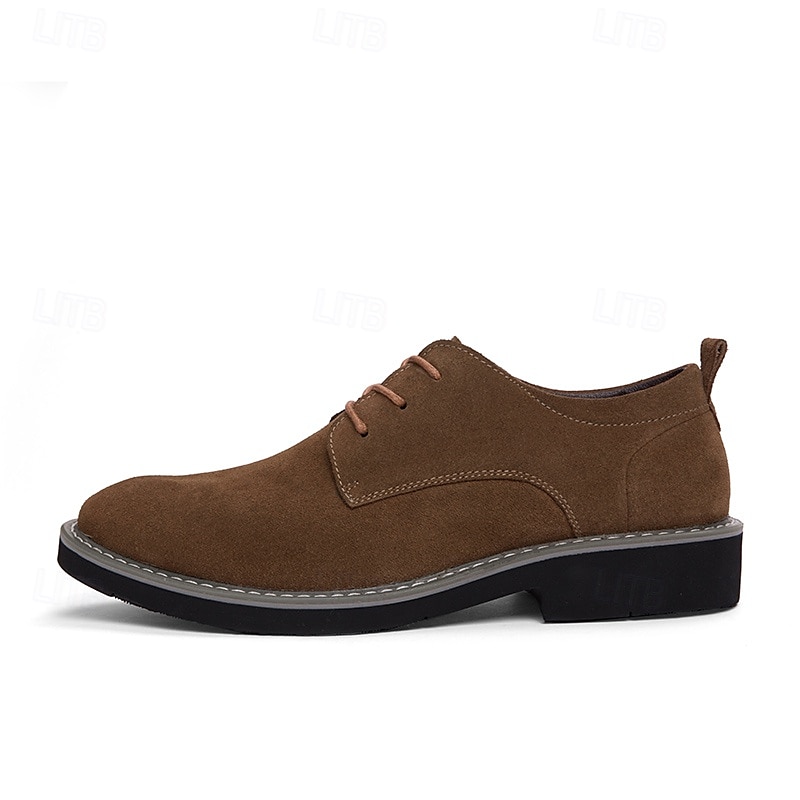 ανδρικά παπούτσια oxford με κορδόνια καφέ σουέτ – casual και κομψά υποδήματα για καθημερινή χρήση, εργασία και υπαίθριες δραστηριότητες 2025 - $54.99 –P7