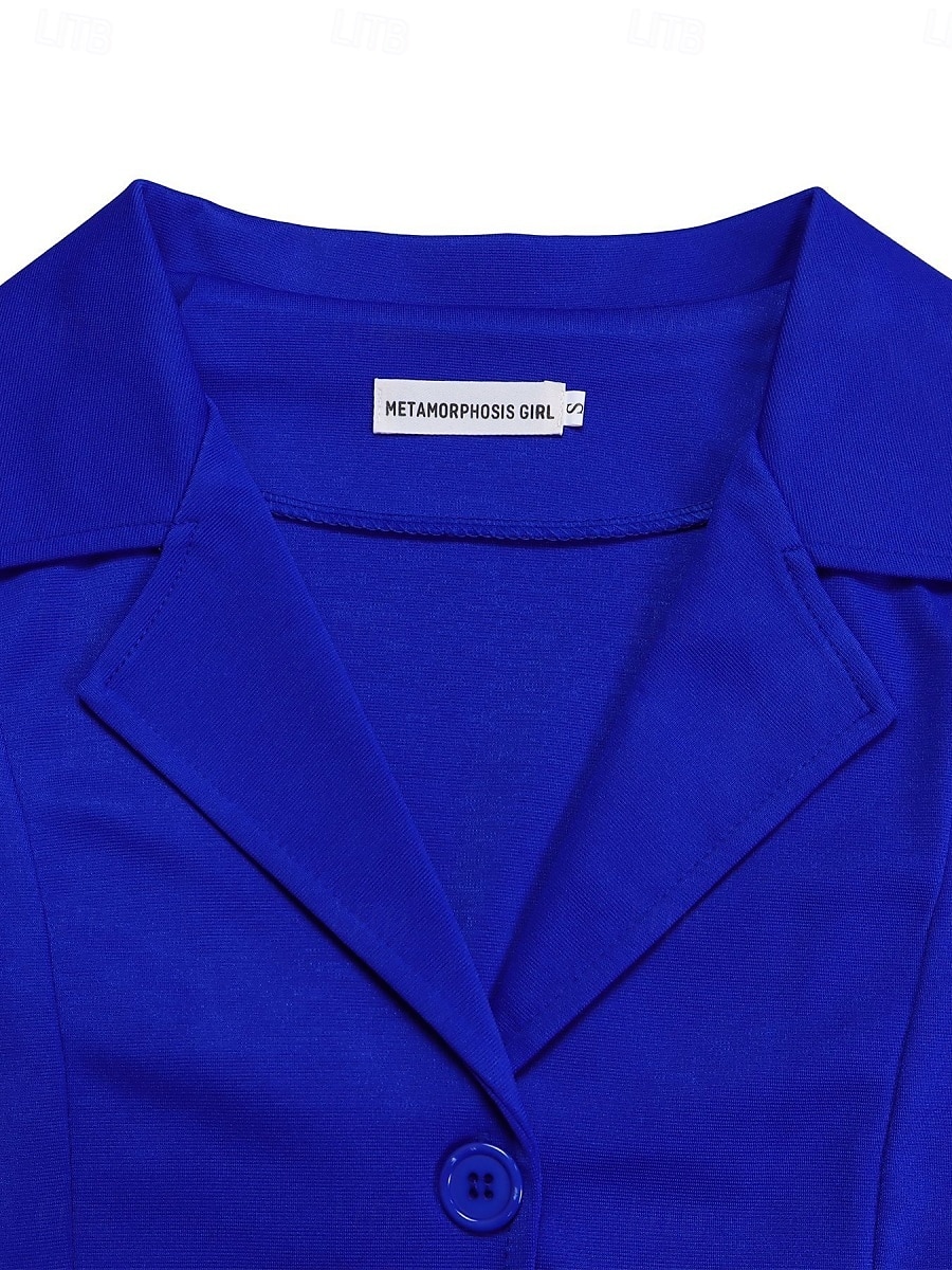 Damen Midikleid blusenkleid A Linie Kleid Elegant Ausgefallene Arbeit Regular Fit Glatt Halbe Ärmel Hemdkragen Rote Königliches Blau Aprikose Sommer 2026 - $41.99 –P16