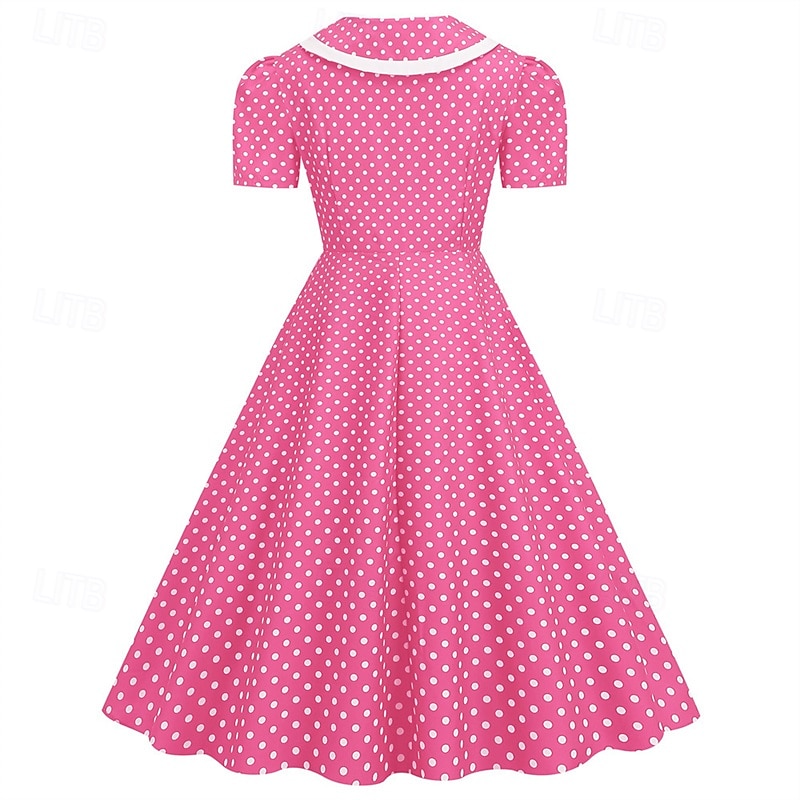 Retro 50. léta Rockabilly Šaty Houpací šaty Maškarní kostým Dámské Karneval Plesová maškaráda Denní nošení loučení se svobodou nevěsty Dospělé Šaty Šaty pro návrat domů 2025 - $23.99 –P6
